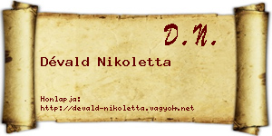 Dévald Nikoletta névjegykártya