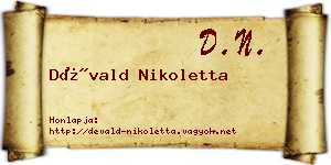 Dévald Nikoletta névjegykártya