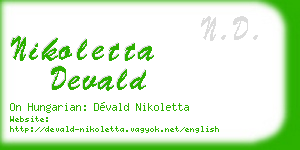 nikoletta devald business card